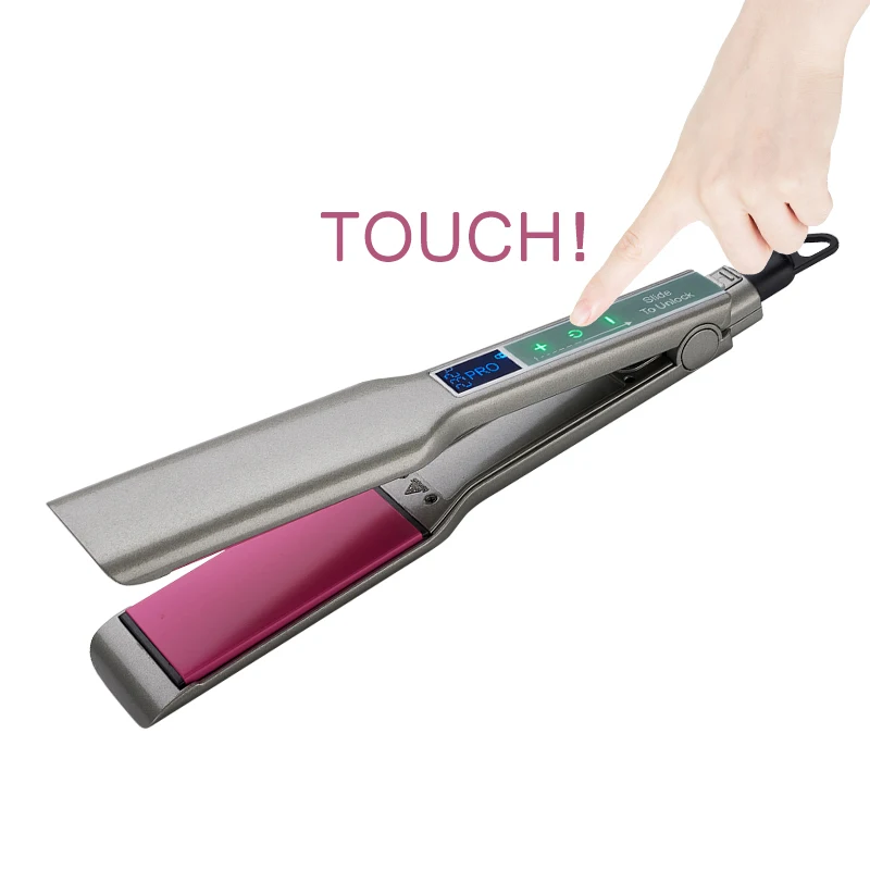 Touch Screen Hair Straightener Wide 1.75inch Plate Fast Salon Electric Custom Private Label Ceramic Flat Iron Hair Straightener