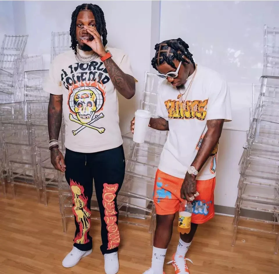 Streetwear Mens Trousers Casual Solid Jogger Sweatpants Custom Skeleton 3D Puff Print Fleece Stacked Flared Pants For Men