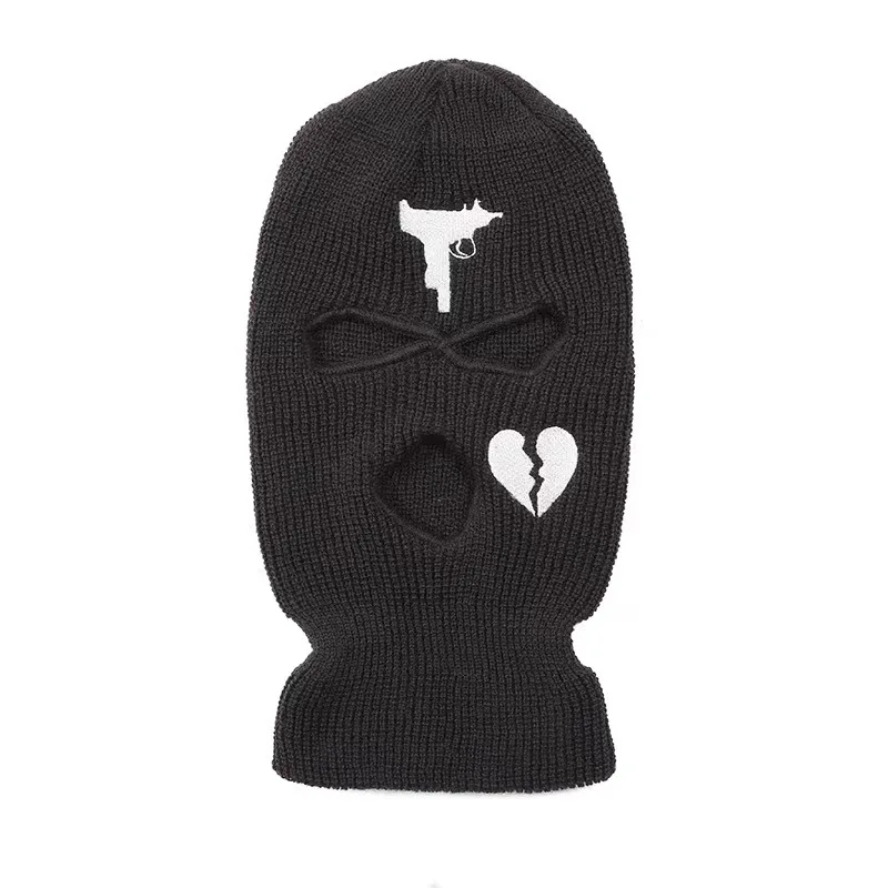 Wholesale knitted balaclava face Knit Full Face mask Cover three holes distressed balaclava ski mask