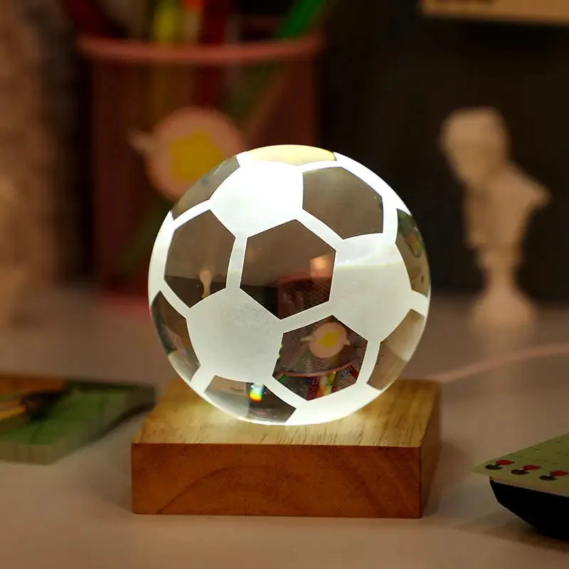 JY Hot selling  3d laser engraving custom any shape led crystal ball