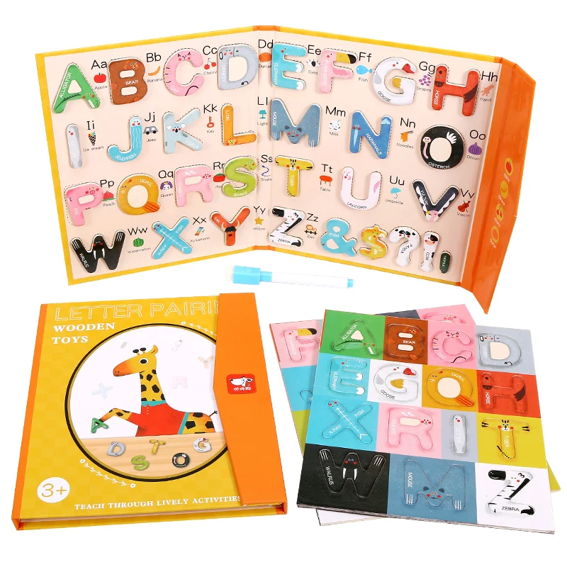 Kids Creative Alphabet Wood Puzzles Abc Letter And Number Montessori Learning Board Educational Toys For Toddlers