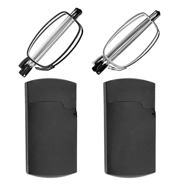 new fashion compact folding mirrors for men women spectacles frames anti-blue rays eyewear reading optical glasses