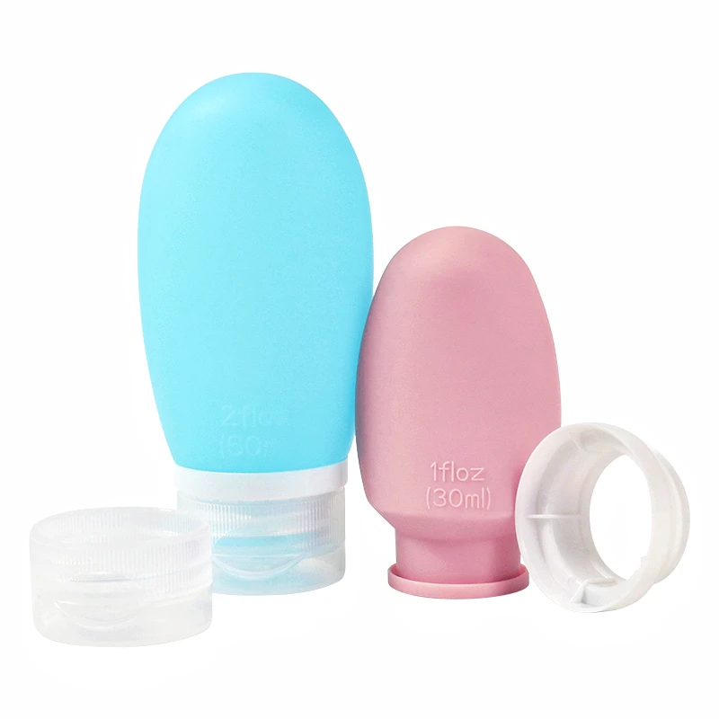 Custom 2 oz Leak Proof Portable Squeeze 3 Oz 90 ml Empty Shampoo Travel Size Silicone Bottles Travel Toiletries Bottle Container