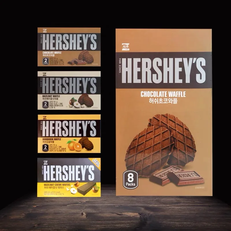Корейское печенье с шоколадным вкусом Hershey вафельное экзотическое закусочное 55 г