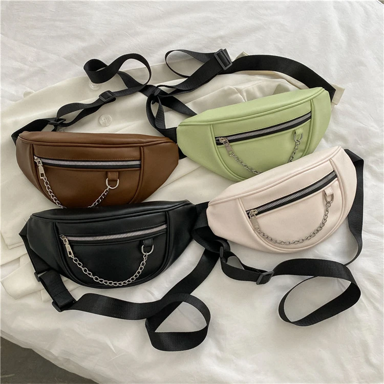 high quality waterproof designer fashion leather belt fanny pack waist bags for women