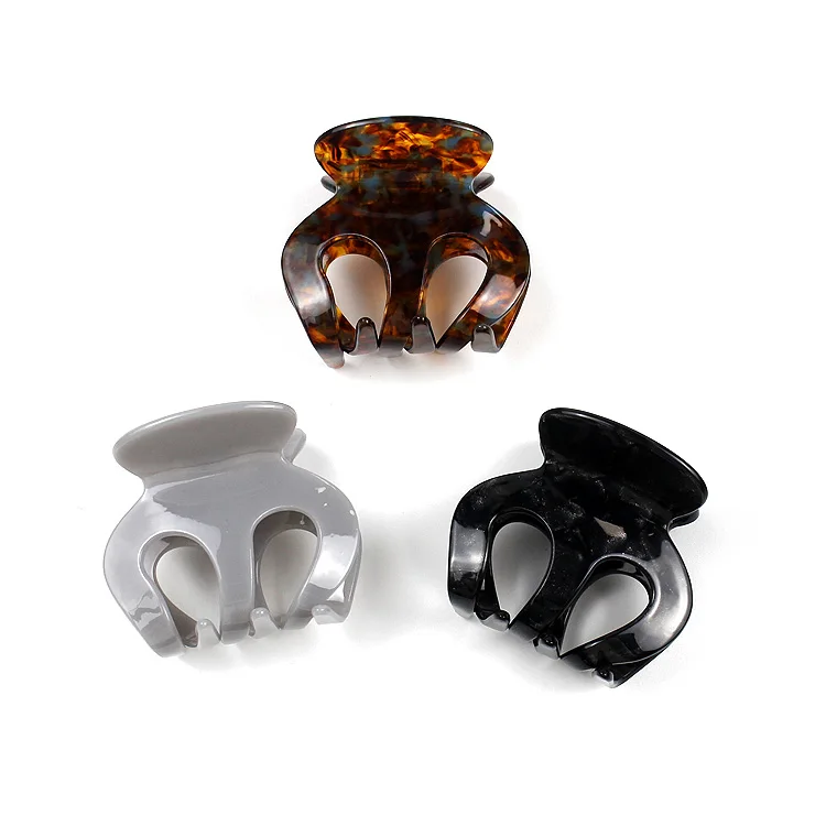 CANYUAN Japanese and Korean Style Solid Color Acetate Claw Clips Classic Medium Sized Back of Head Hair Accessories