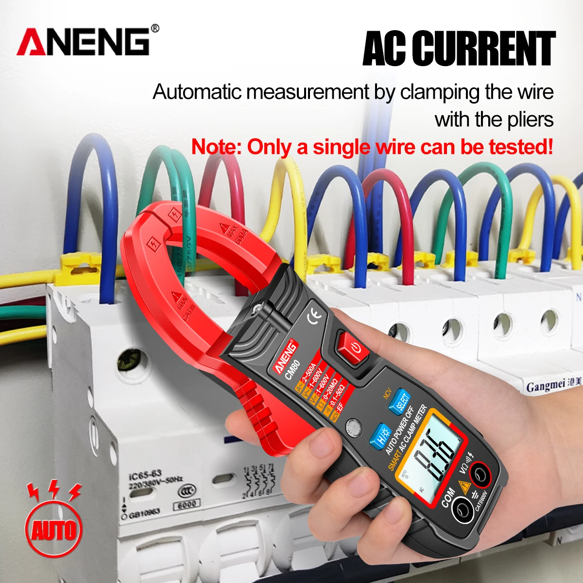 ANENG CM80 Digital clamp meter Ammeter Voltage Car Amp Hz Capacitance NCV Ohm Test multimeter digital profesional tester