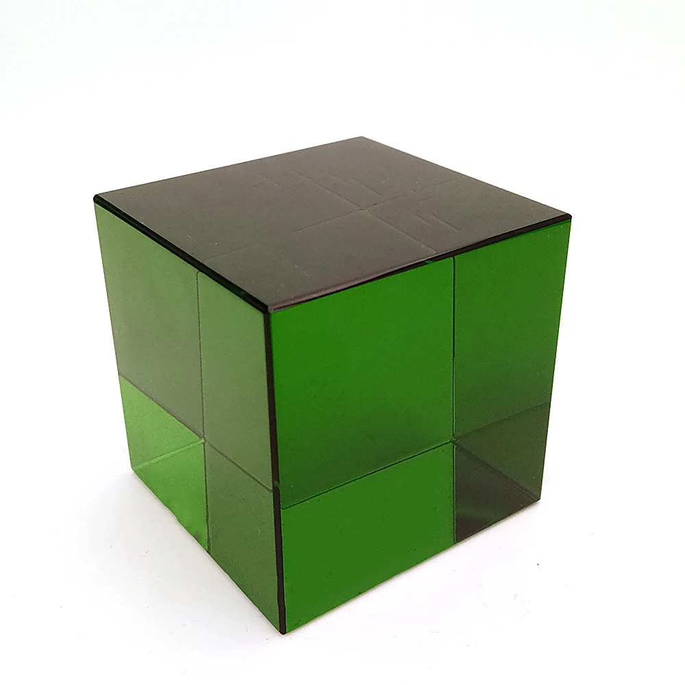 Hot Sale Glass Block Lapis Lazuli Quartz Gravel Standing Rotate Crystal Cube for Decorative Exhibition