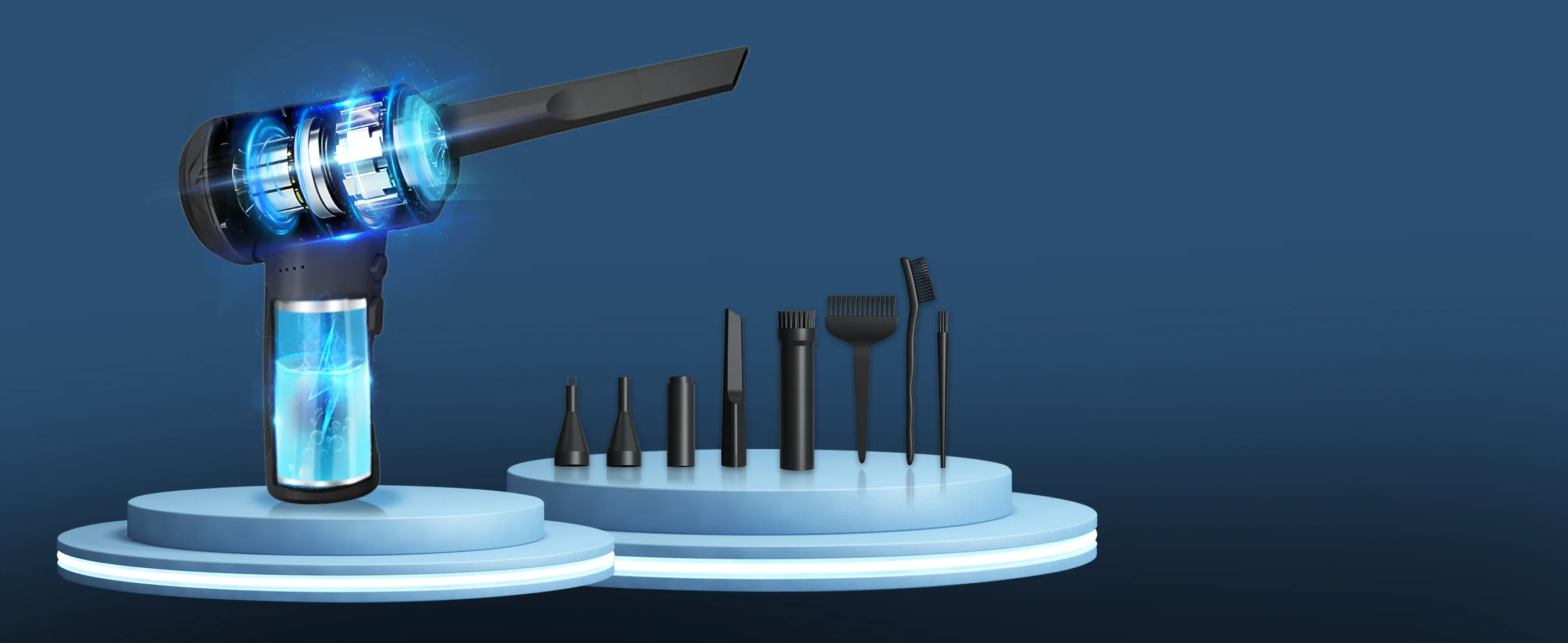 Cordless AIR Duster and vacuum 2 in 1 3 Gear Speed 51000 Rpm, Rechargeable Blower for Computer, Keyboard and Electronics Clean