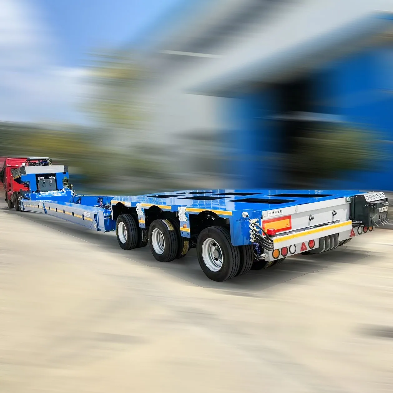 Transport Heavy Duty Compressors Bridge 200 Tons Lowbed Gooseneck 6 Axle Hydraulic Modular Truck Trailer