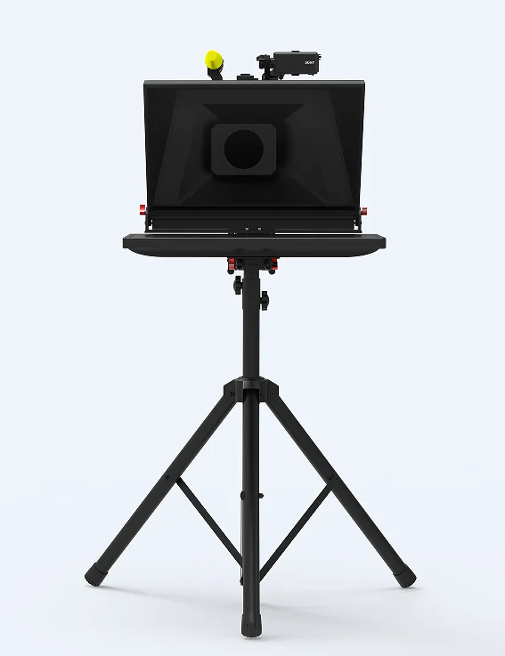 Broadcast camera teleprompter for news broadcasting with 24 inch high brightness display enterprises level tripod