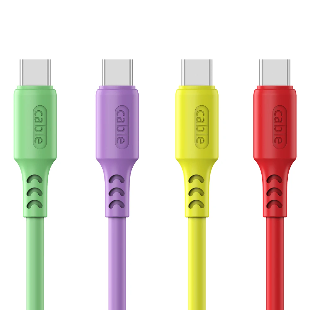 Оптом разноцветные цвета 2.4A жидкий силикон Кабель с разъемом USB типа C для быстрой зарядки Кабели 1 2 м Huawei P40 Samsung S20 S10