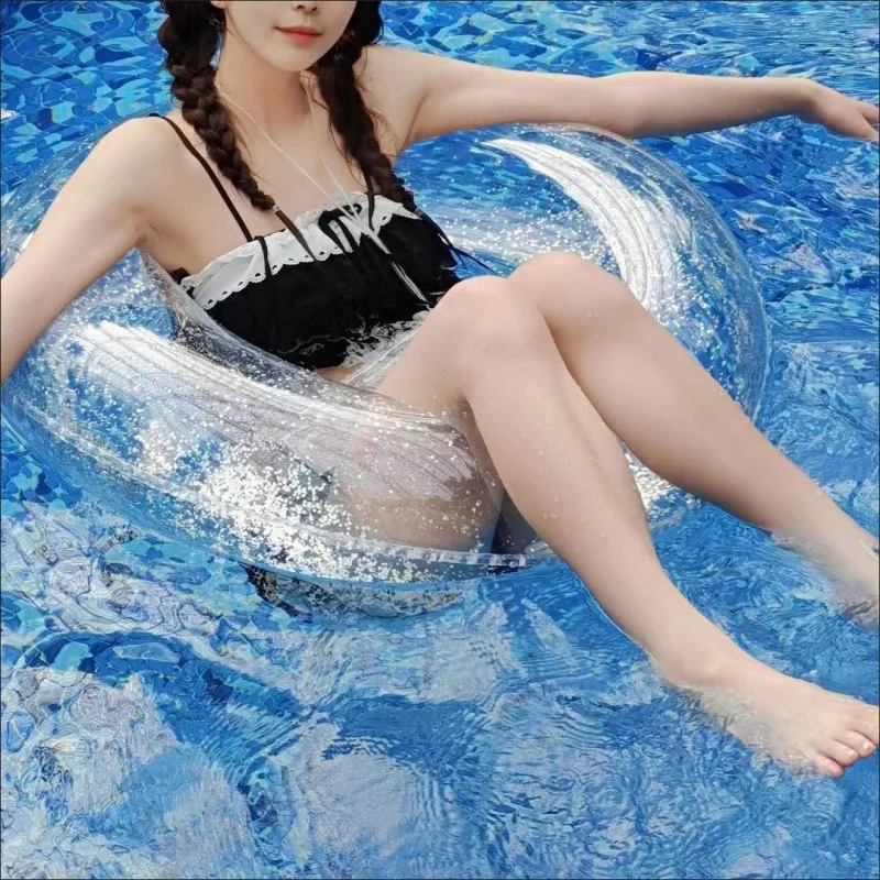 Adult thick swimming circle male and female network red armpit circle transparent water inflatable life buoy