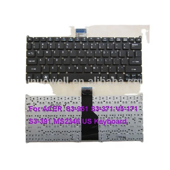 US Laptop Keyboard For ACER S3 S3-951 S3-371 V5-171 S3-391 MS2346 Laptop Keyboard replacement black UK SP FR IT AR RU GR GR
