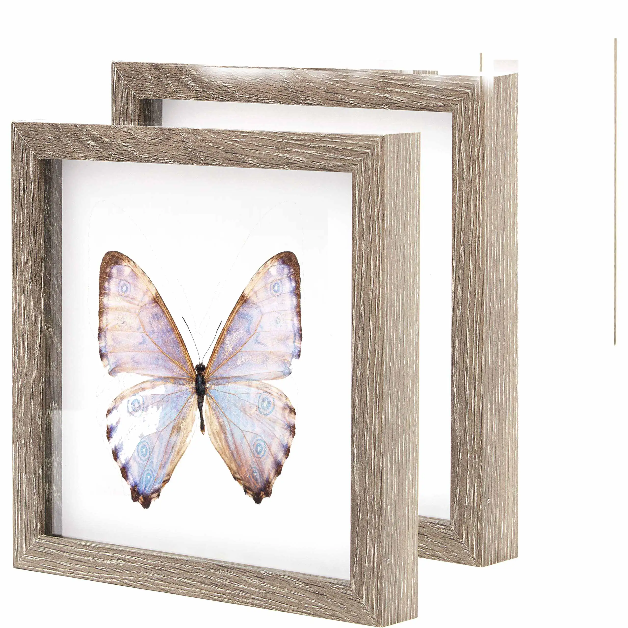 Hot Sale Simple And Popular 4*6 6*6 6*8 Inch Custom Specimen Frames With Wooden Glass 3d Shadow Box Frame