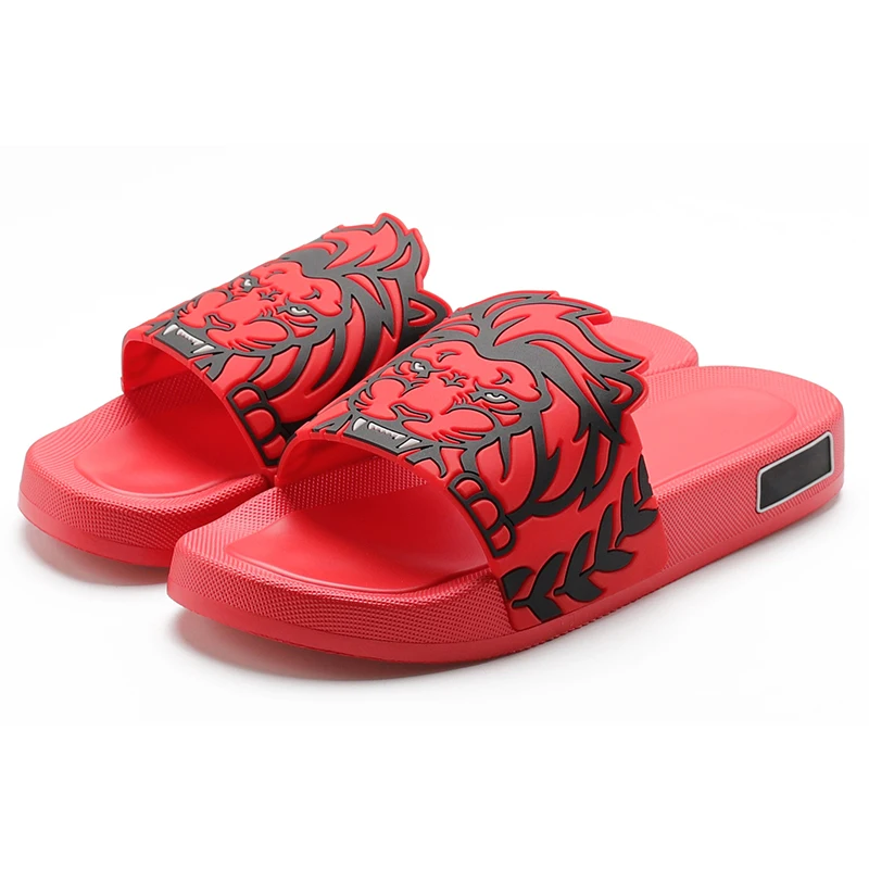 Henghao Oem Logo Men  Sandals Logo Comfortable Flat Slipper Flat Slide Sandals Men Slipper  Prefabricated Soles for Slippers