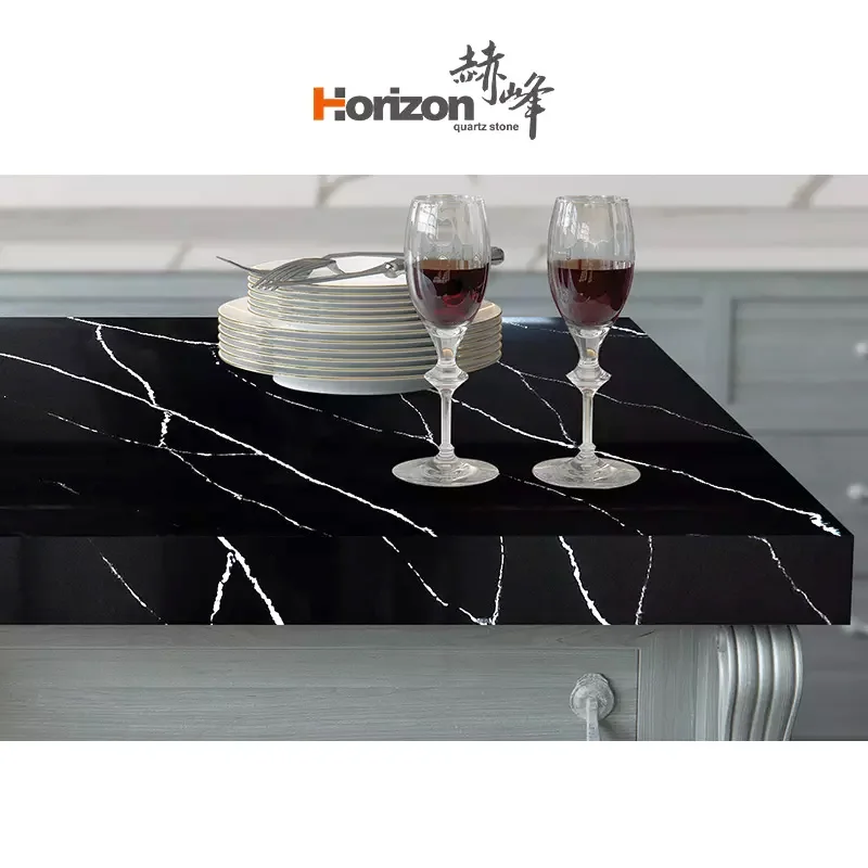 Horizon black Calacatta quartz stone slabs quartz for kitchen artificial quartz slab countertops