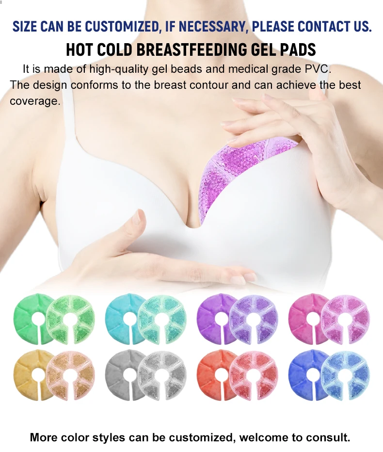 Wholesale Reusable Hot Cold Plush Breast Gel Bead Pack Ice Pack for Breastfeeding Nursing Pain Relief
