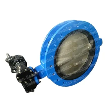 Double flange soft seal NBR WCB butterfly valve with gear lever operation API609