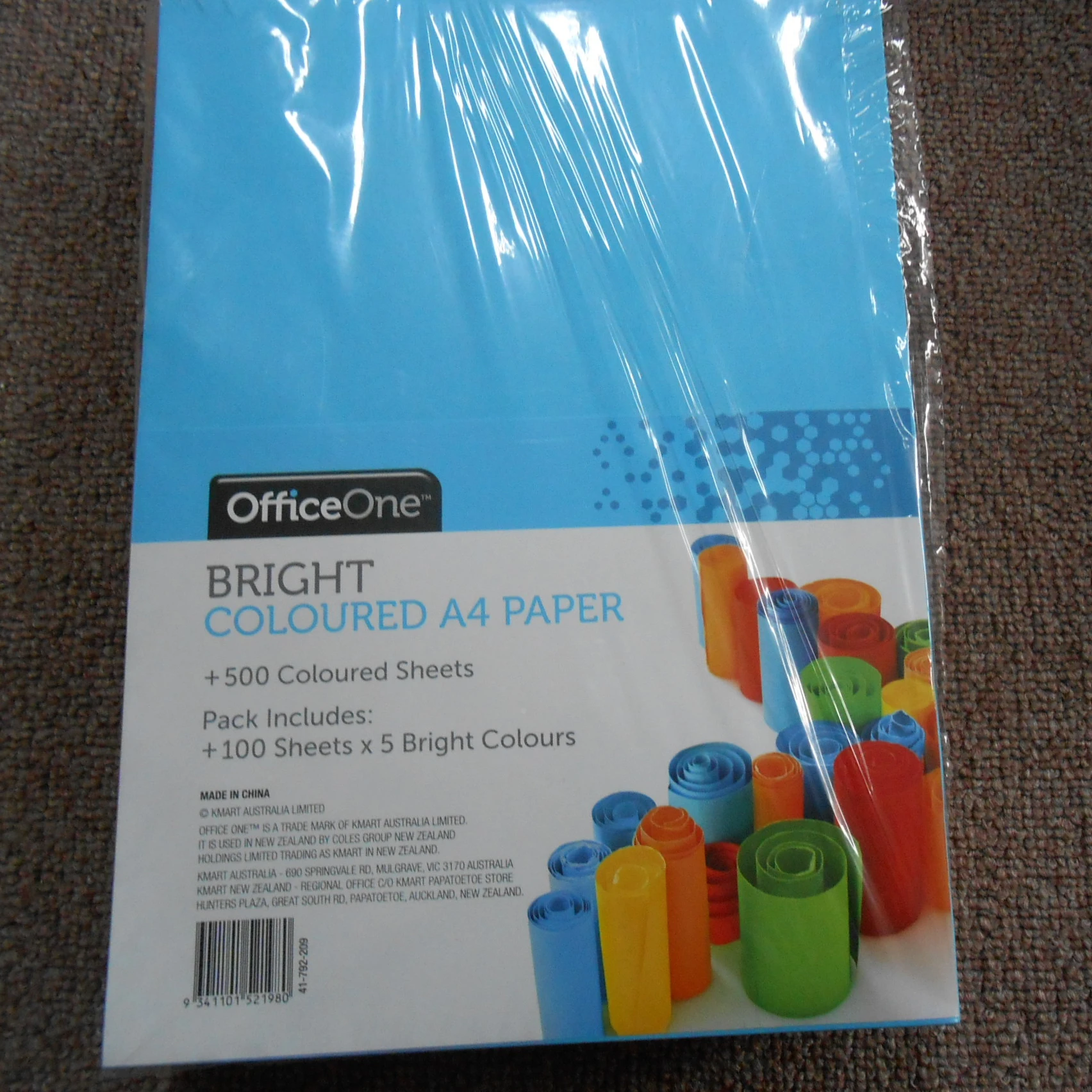 A4 colour paper assorted colour mixed colour pack opp or shrinking film 70-300gsm
