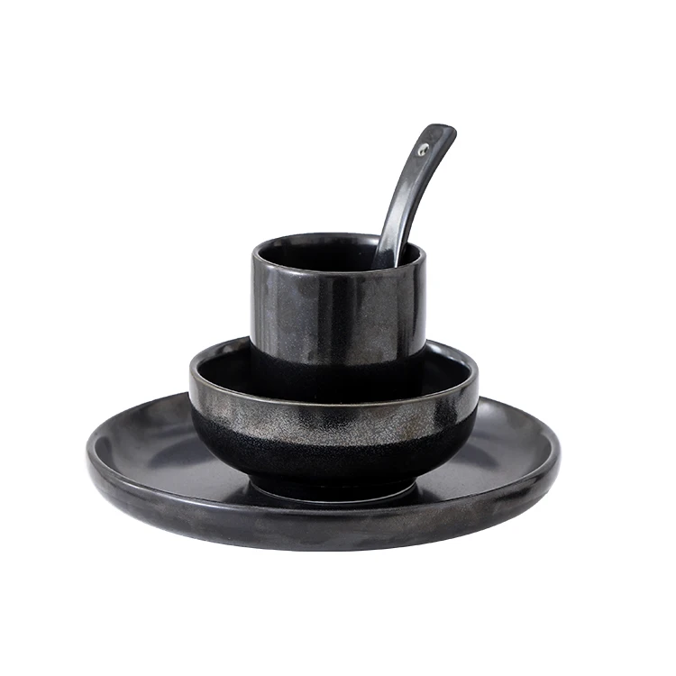 Japanese Dinnerware kitchen plates set dinner dinnerware Set 4pcs ceramic Plate and tea cup ceramic