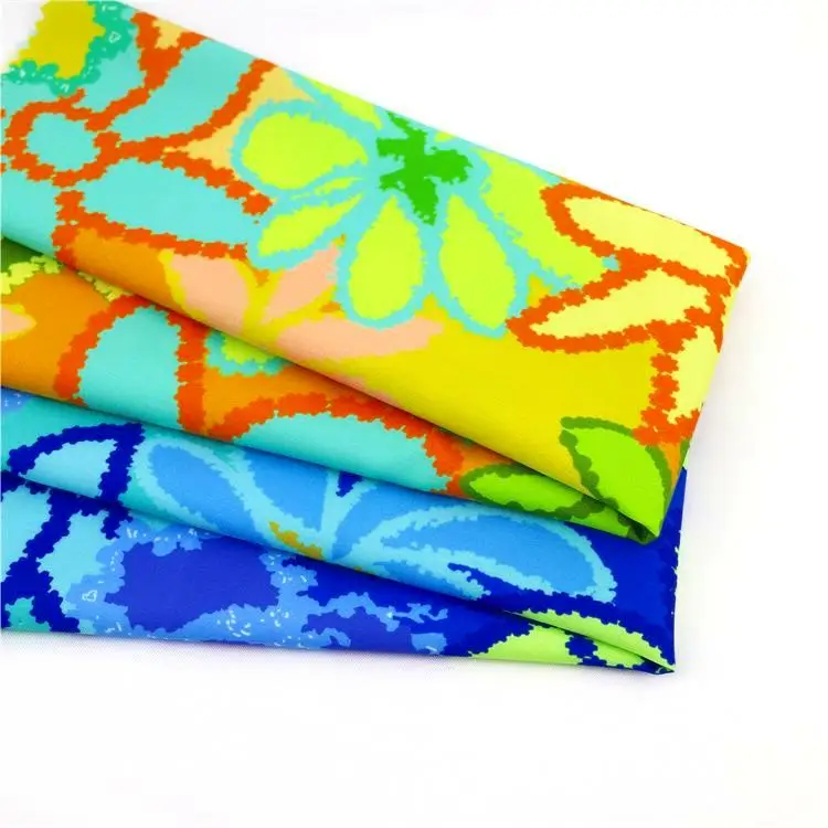 Summer Beach Garments Fabric 2-Way Printed Patterned Polyester Spandex Fabric
