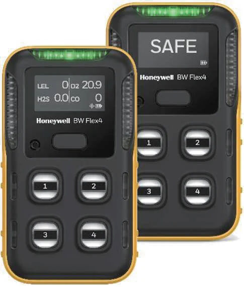 BW FLEX4 gas detector toxic combustible gas monitor CO SO2 H2S O2 honeywell 4 in 1gas detector portable wireless gas detector