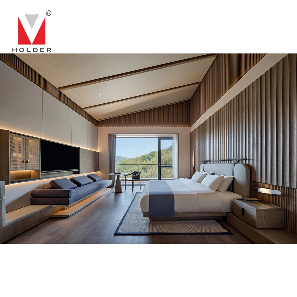 8500m2 Natural Luxury Hotel Furniture Modern Wooden 4 Star Extended Stay Hotel Beds Room Sets Lobby Furniture
