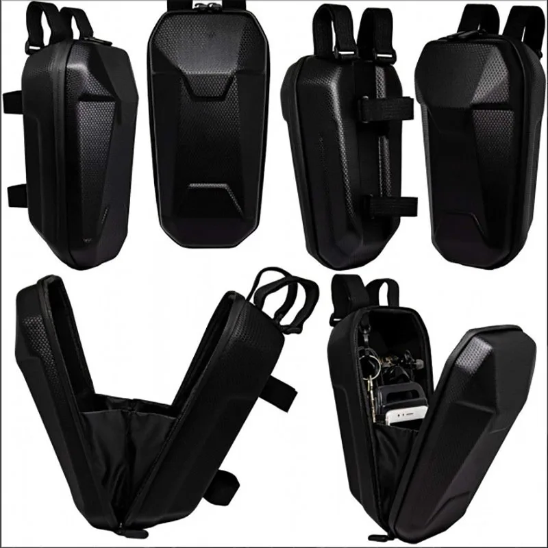 EVA hardshell bike bag Folding balance bike pannier with front drawstring pocket for storing digital devices and cameras