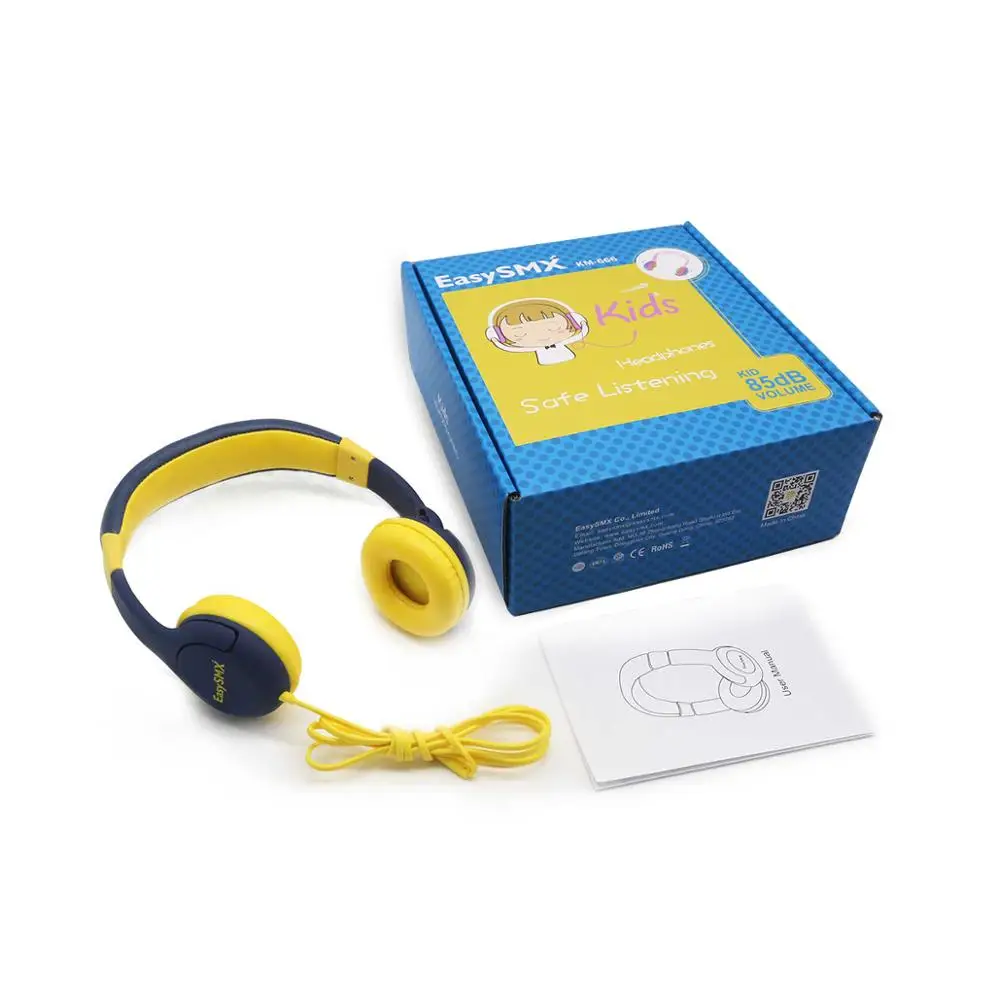 
85d Volume Limiting Child-Friendly earphone KM-666 Wired Over Ears Children Headphones 