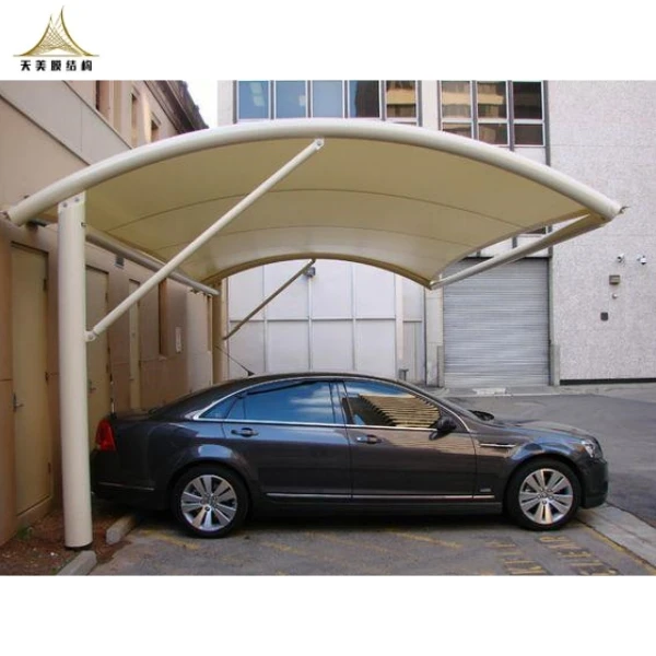 High Quality Custom PVDF PTFE Car Parking Shed Tensile Membrane Structure Waterproof Carports For Car Parking