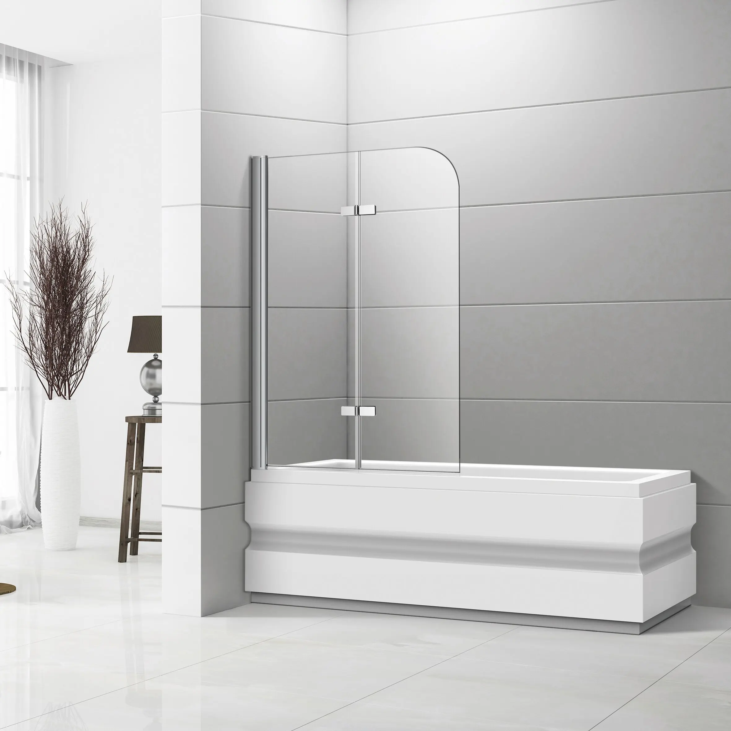 tempered glass Partition double screen parts Bathtub hinged screen for shower room Easy Installation