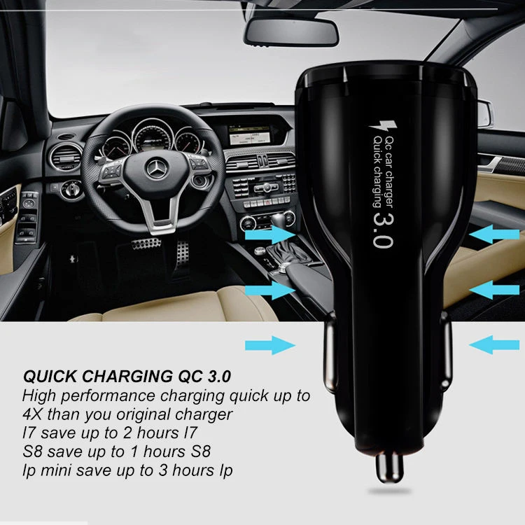 Shenzhen Factory Mini 28w Car Usb Charger For Mobile Phone 6A Quick Charge Qc 3.0 Usb Car Charger