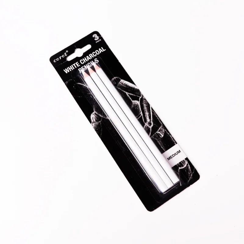 Set Of 3 White Charcoal Pencil Set Paint On Tinted Paper Wholesale Hightlight Charcoal Pencils Sketching