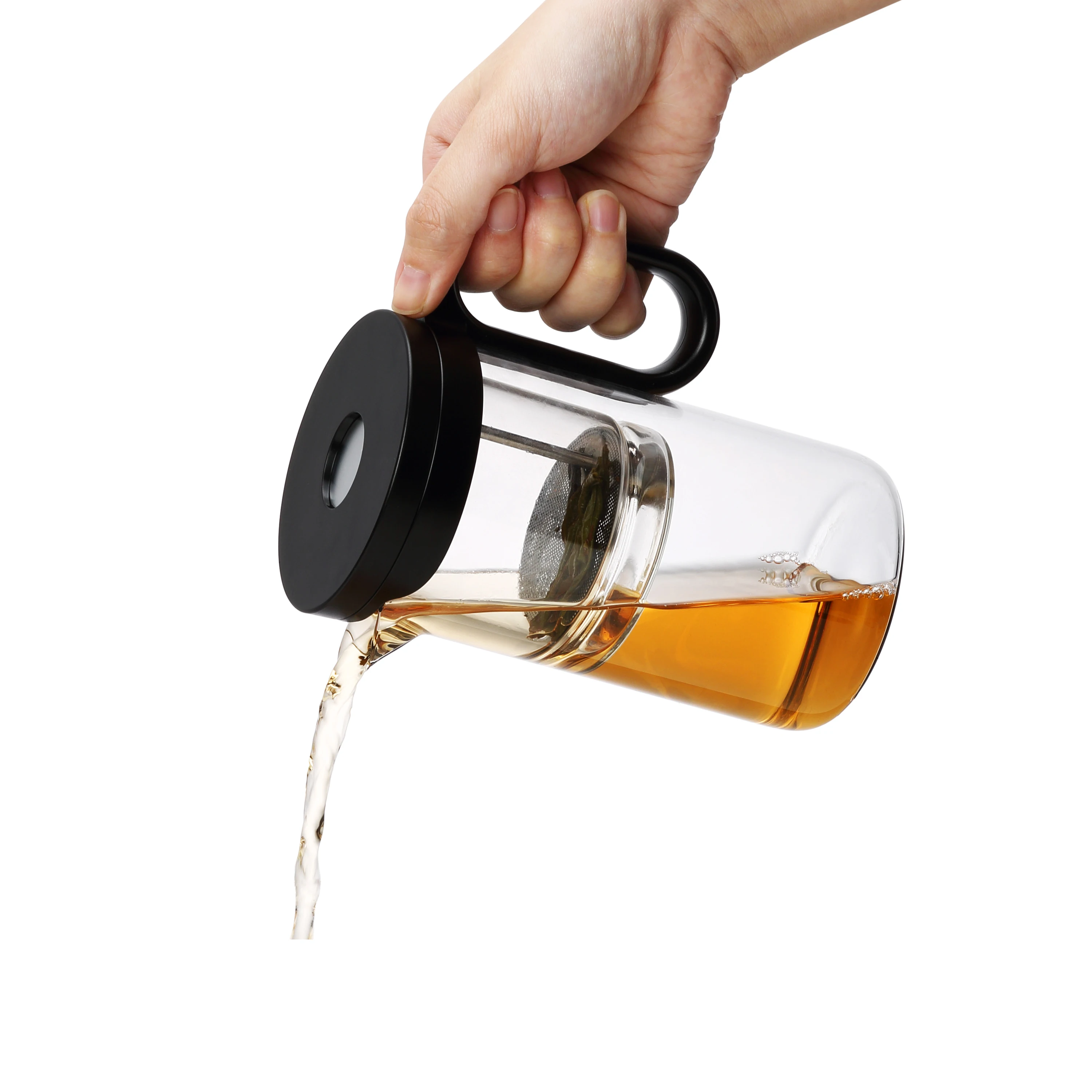 Магнитная система стеклянный чайник с infuser стекла PC крышкой для дома и