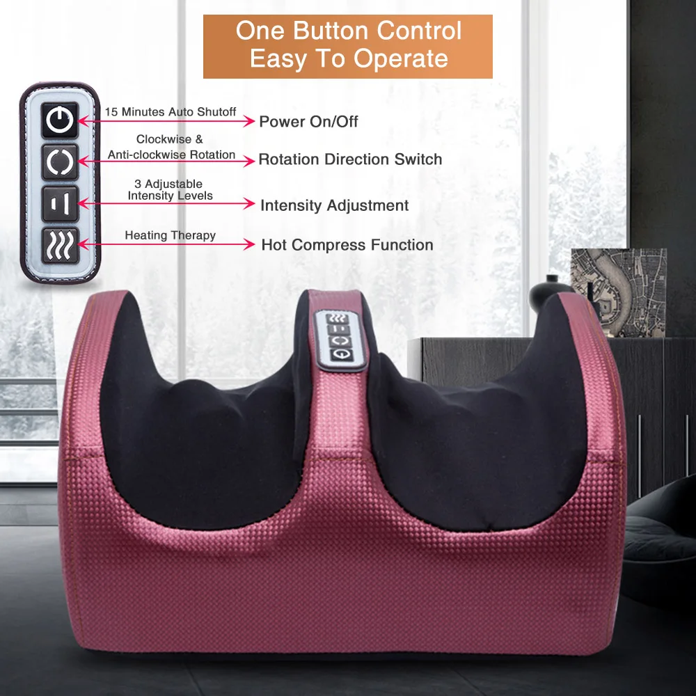 Foot Spa Leg Massager Machine Air Compression Heat Vibration Shiatsu Foot Electric Foot Massager