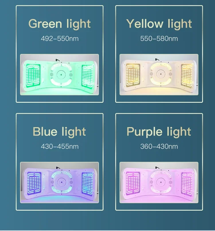 Ay plus MS03C (CE) tri-folding led mask 7 color facial EMS Bio lifting pdt light therapy facial steamer with cold heat spraying