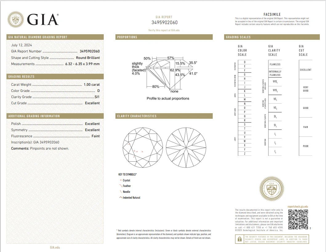 Below Market Price Reliable HongKong GIA Certified 1.0 Carat Natural Round Shape D Color SI1 EX  EX  EX FNT Diamond For Wedding