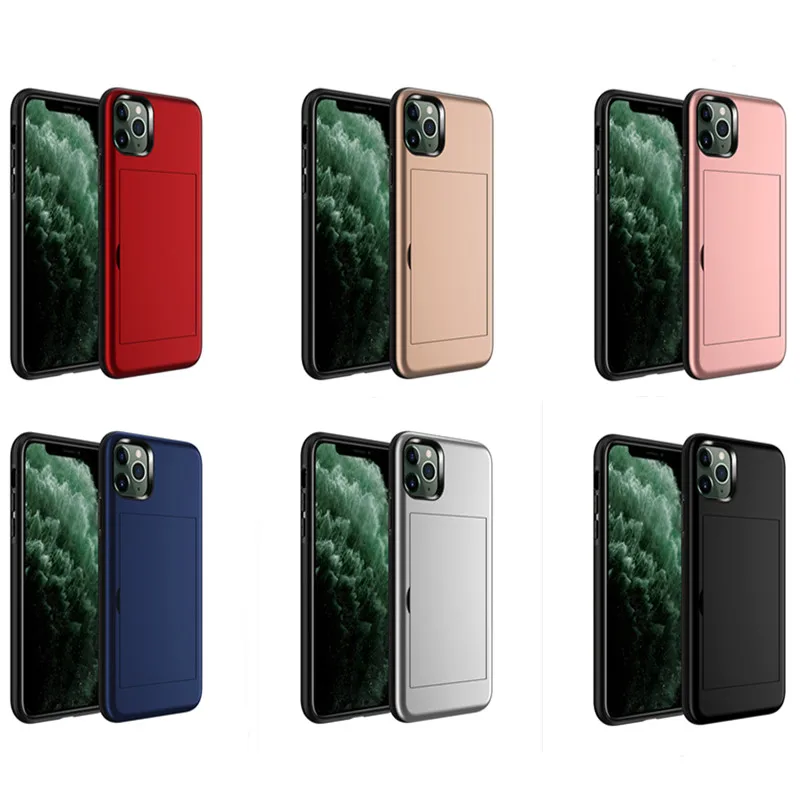 2020 Popular Manufacturer Low Price Luxurious Spraying PC+TPU All-round Protection Card Holder Mobile Case Protect Cell Phone