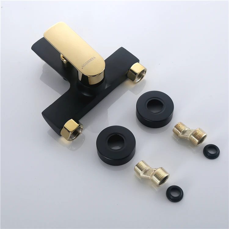 Chrome Finish Single Handle Bathroom Shower Faucet Mixer Set