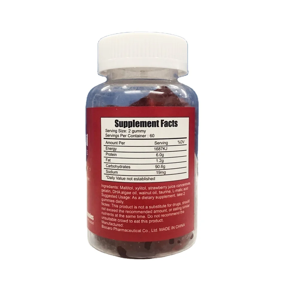 Personalized OEM Natural Omega+DHA Promotes heart and brain health DHA Algae oil Gummies