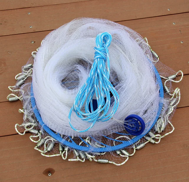 Easy throw Cast Net Fishing Network Diameter 3ft-12ft Outdoor American Style Fishing Net