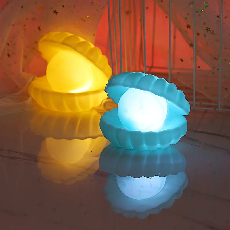 Custom Mermaidcore Led Rgb Color Pearl Clam Shell Table Lamp Night Light for Livingroom Bedroom