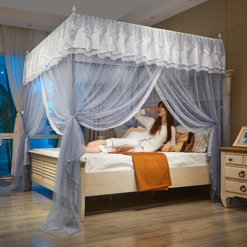 Factory Special Offer Double -Pole And Double -Layer Cream Wind Bed Mosquito Net