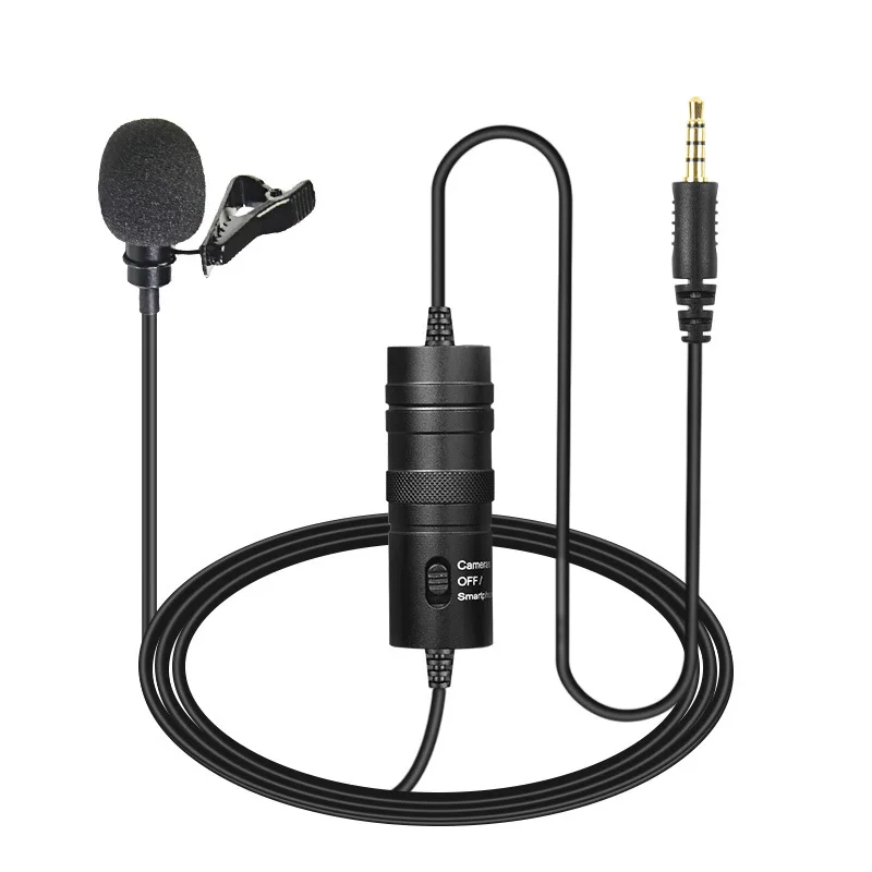 
Collar Clip Microphone Noise Reduction Live Microphone Mobile and DSLR Recording Video Eating and Broadcasting Small Microphone 