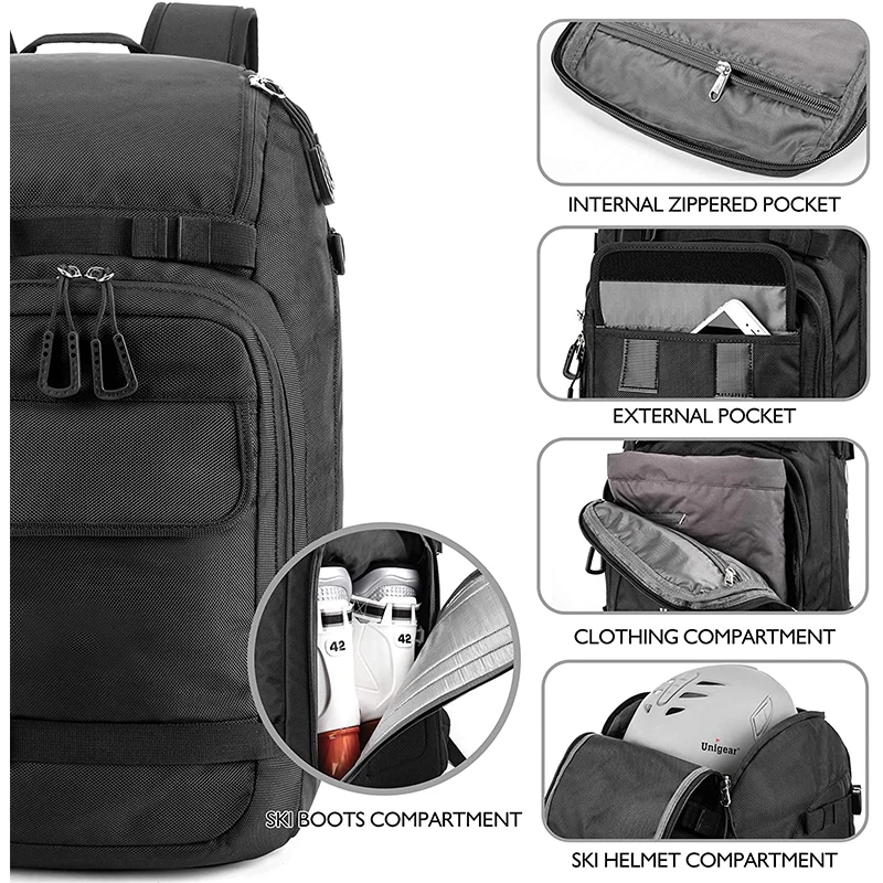 Hot Selling Ski Boot Bag Ski Boot Travel Backpack for Skis Helmet Snowboard Accessories