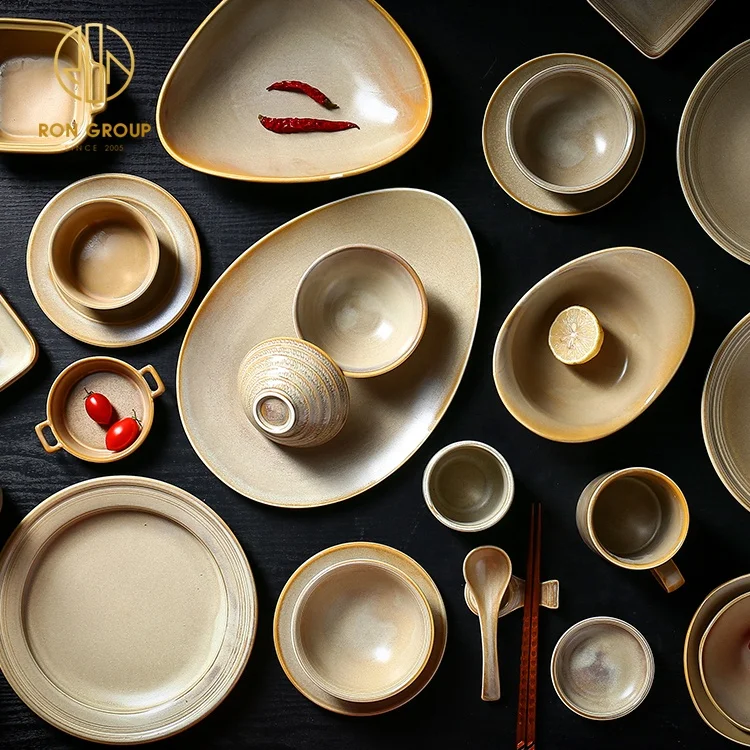 Cheap Catering Hotel Soup Ceramic Bowl and Food Warm Stove Porcelain Dishes Plates Set Restaurant