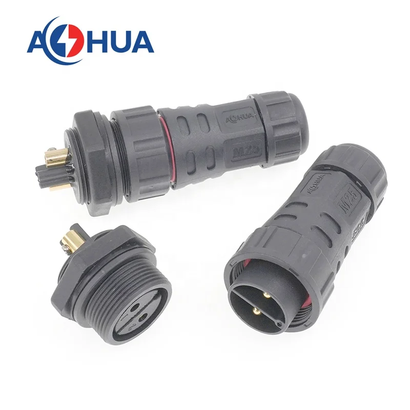 AOHUA M25 ip68 Водонепроницаемый силовой кабель панель монтажный Разъем 3-контактный штекер и розетка для