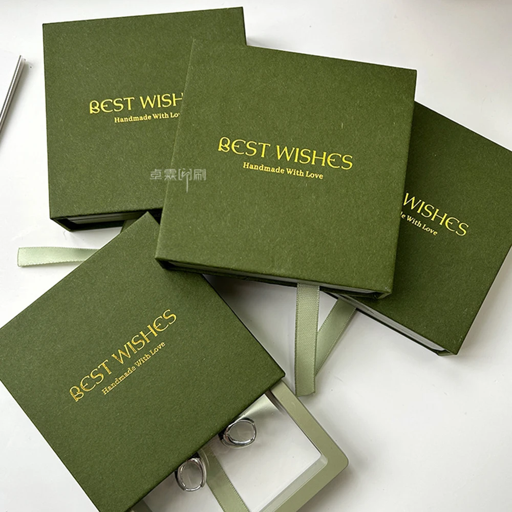 Custom Logo Drawer Sliding Ring Earring Necklace Jewellery Package Paper Cardboard PE Film Gift Packaging Jewelry Boxes