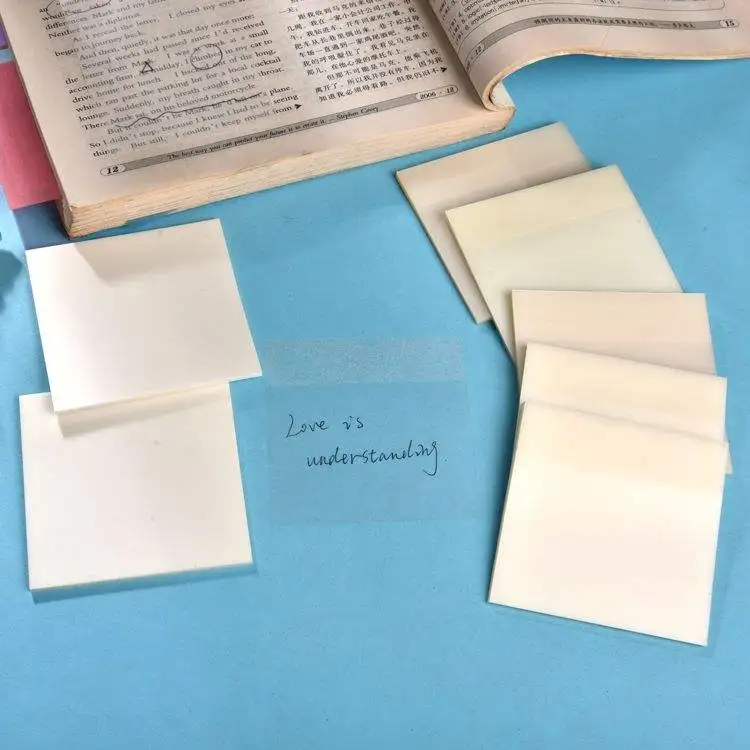 3x3 inch clear note paper Clear Note paper Waterproof natural note paper school tool